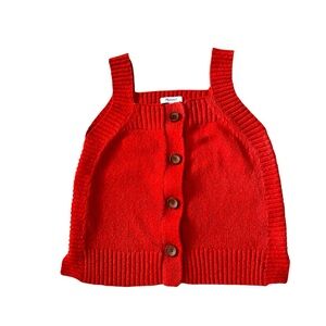 Madewell Red Button-Front Knit Tank Sweater